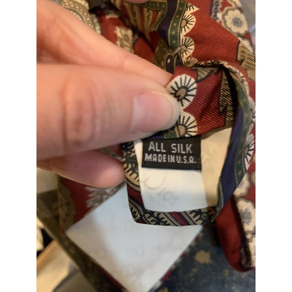 CHRISTIAN DIOR - MONSIEUR Mens VTG Colorful Floral Paisley Pure Silk Tie - Picture 7 of 7